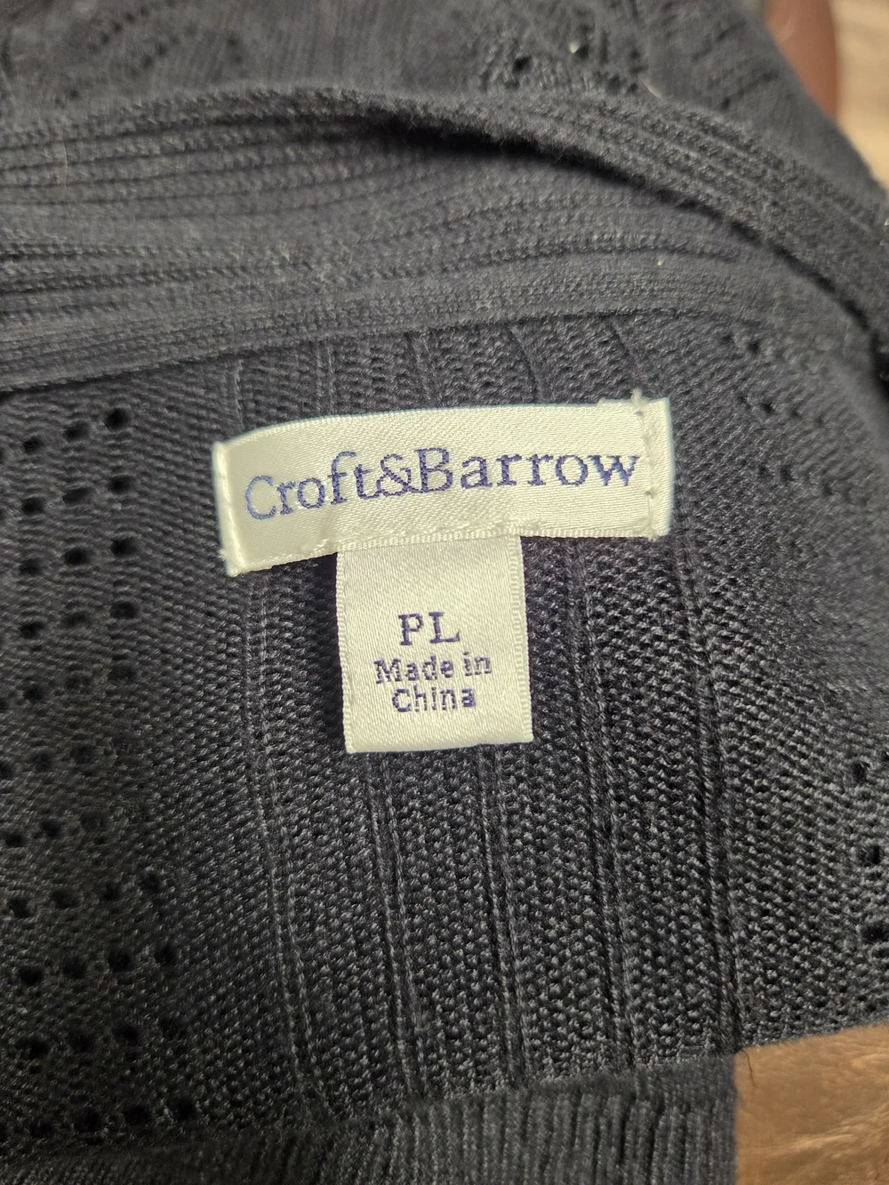 croft & barrow Black Ribbed Open Cardigan